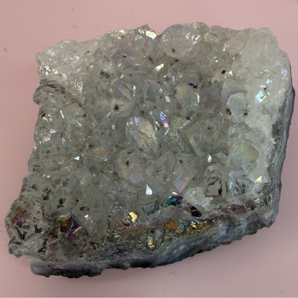 Iridescent Crystal Quartz Cluster - Clear and Rainbow Sparkle